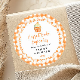 Zelfgemaakte Worteltaart Cupcakes Voedsel Label