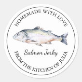Zelfgemaakte Zalm Jerky Label (Voorkant)