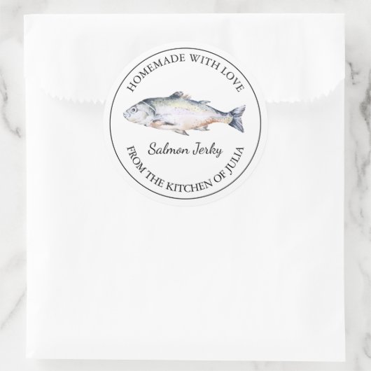 Zelfgemaakte Zalm Jerky Label (Tas)