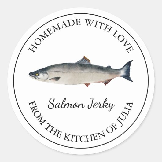 Zelfgemaakte Zalm Jerky Label (Voorkant)