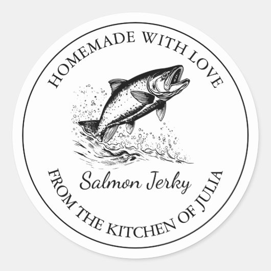 Zelfgemaakte Zalm Jerky Label (Voorkant)