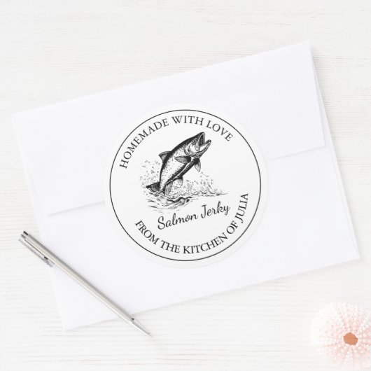 Zelfgemaakte Zalm Jerky Label (Envelop)