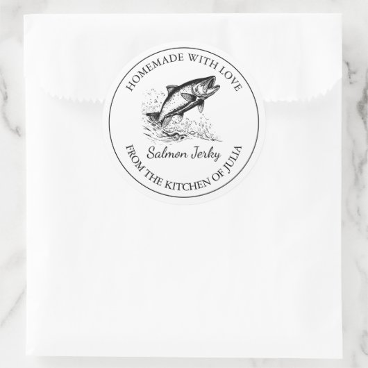 Zelfgemaakte Zalm Jerky Label (Tas)