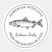 Zelfgemaakte Zalm Jerky Label (Voorkant)