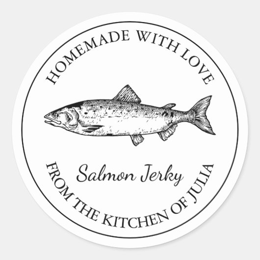 Zelfgemaakte Zalm Jerky Label (Voorkant)