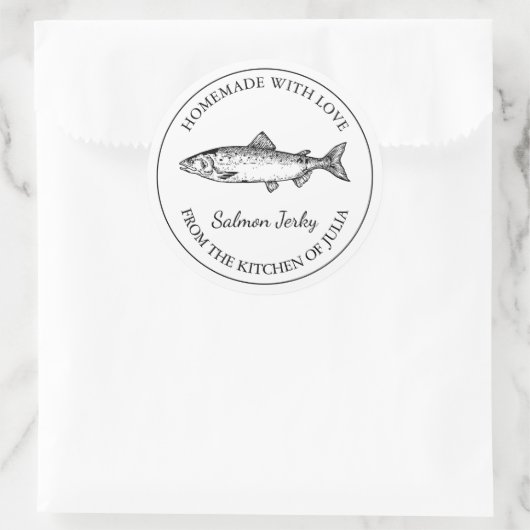 Zelfgemaakte Zalm Jerky Label (Tas)