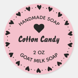 Zelfgemaakte zeep Rustiek Country Heart Wreath Roz Ronde Sticker