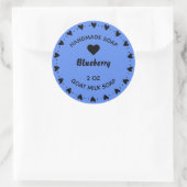 Zelfgemaakte zeep rustiek land hart krans blauw ronde sticker (Tas)
