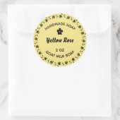 Zelfgemaakte zeep rustieke bloem krans land geel ronde sticker (Tas)