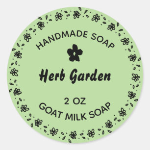 Zelfgemaakte zeep rustieke bloem krans land kruid ronde sticker