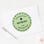 Zelfgemaakte zeep rustieke bloem krans land kruid ronde sticker (Envelop)