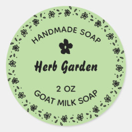 Zelfgemaakte zeep rustieke bloem krans land kruid ronde sticker