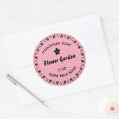 Zelfgemaakte zeep rustieke bloem krans land roze ronde sticker (Envelop)