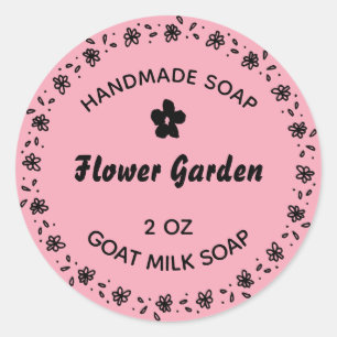 Zelfgemaakte Zeep Rustieke Bloemenkrans Landelijk  Ronde Sticker