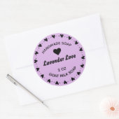 Zelfgemaakte zeep rustieke land hart krans lavende ronde sticker (Envelop)