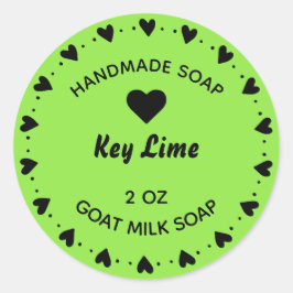 Zelfgemaakte zeep rustieke land hart krans Limoen Ronde Sticker