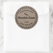 Zelfgemaakte zeep rustieke land krans chocolade ronde sticker (Tas)