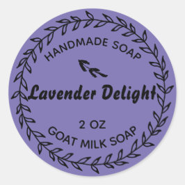 Zelfgemaakte zeep rustieke land krans lavendel ronde sticker