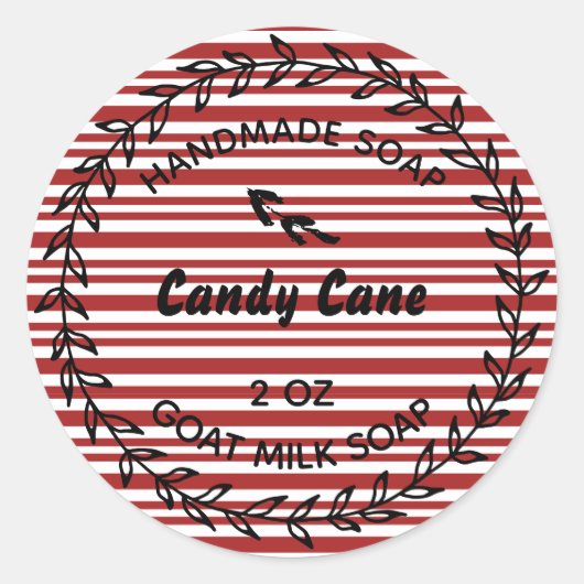 Zelfgemaakte zeep rustieke land krans suikerriet ronde sticker (Voorkant)