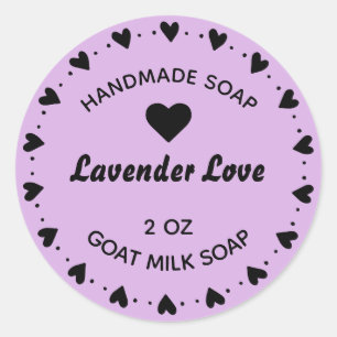 Zelfgemaakte Zeep Rustieke Landelijke Hart Krans L Ronde Sticker