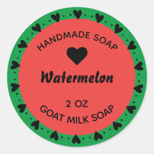 Zelfgemaakte Zeep Rustieke Landelijke Hart Krans M Ronde Sticker