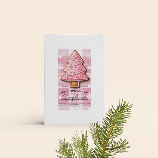 Zelfgemaakte Zeep Zakelijke Koekjes Kerstlabel Etiket