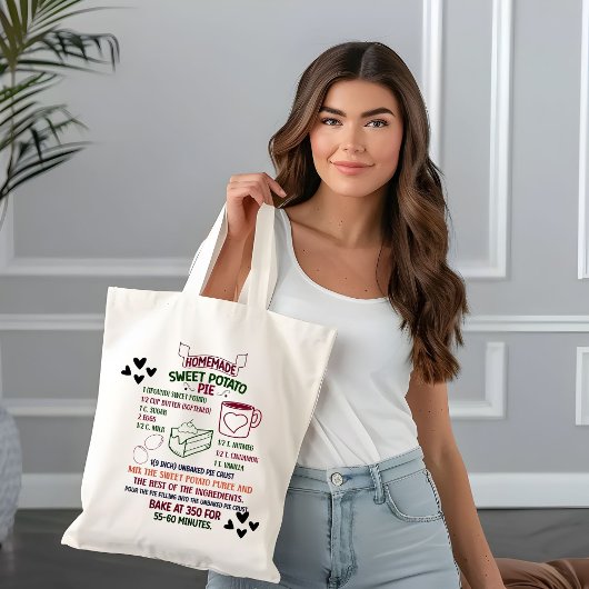 Zelfgemaakte zoete aardappelpastei Recept Kerstcad Tote Bag