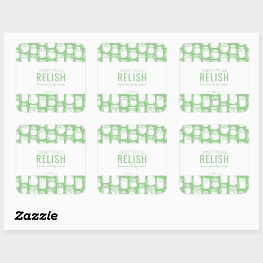 Zelfgemaakte Zoete Augurk Relish Sticker (Vel)