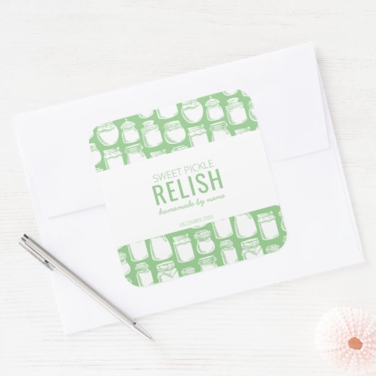 Zelfgemaakte Zoete Augurk Relish Sticker (Envelop)