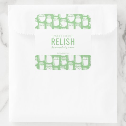 Zelfgemaakte Zoete Augurk Relish Sticker (Tas)