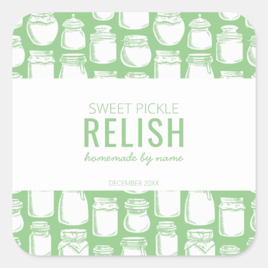 Zelfgemaakte Zoete Augurkenrelish Sticker (Voorkant)