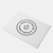 Zelfgemaakte zoete bakkerij bedrijf logo custom wi deurmat (Schuin)