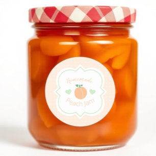 Zelfgemaakte Zoete Perzikjam Elegante Baby Shower Ronde Sticker