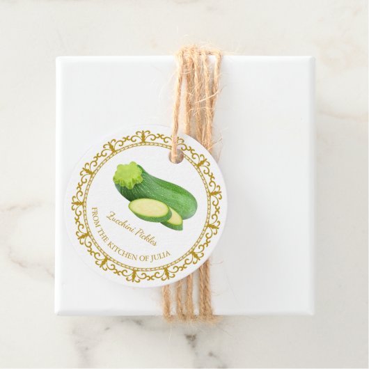  Zelfgemaakte Zucchini Pickle Hang Label (In situ)