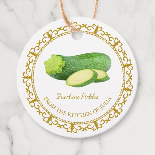  Zelfgemaakte Zucchini Pickle Hang Label (Voorkant)