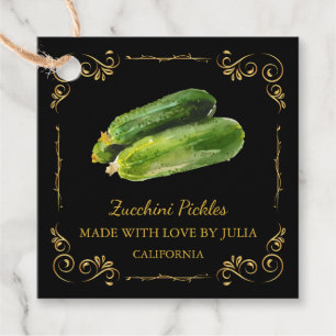  Zelfgemaakte Zucchini Pickle Square Hang Label