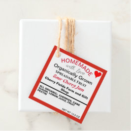 Zelfgemaakte Zure Kersen Jam QR Code Bedankjes Labels