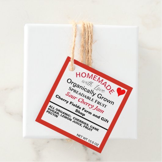 Zelfgemaakte Zure Kersen Jam QR Code Bedankjes Labels (In situ)