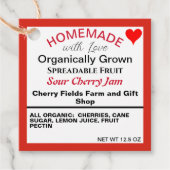 Zelfgemaakte Zure Kersen Jam QR Code Bedankjes Labels (Voorkant)