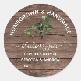Zelfgeteelde & Handgemaakte Blackberry Jam Barnwoo Ronde Sticker