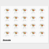 Zelfgeteelde & Handgemaakte Peach Jam Vintage Ronde Sticker (Vel)