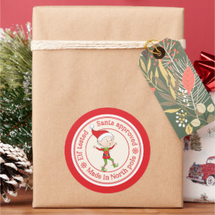 zelfgeteste Santa Goedgekeurde Noordpool Ronde Sticker