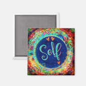 Zelfharten bloemrijke kleurrijke inspiratie magneet (Voorkant / Achterkant)