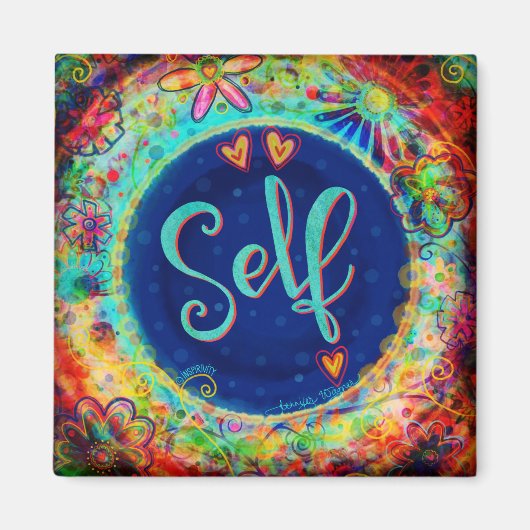 Zelfharten bloemrijke kleurrijke inspiratie magneet (Voorkant)