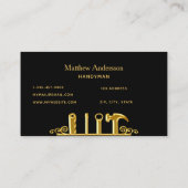 Zelfherstellende zwarte goudgereedschappen visitekaartje (Achterkant)