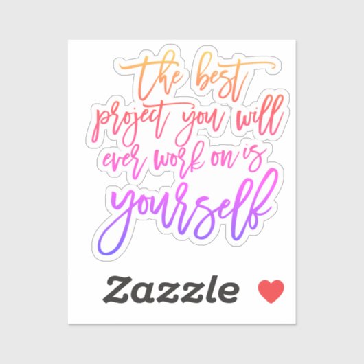 Zelfhulpcitaten, Projecteer je inspirerend gezegde Sticker (Vel)