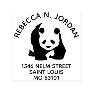 Zelfinkend retouradresstempel voor pandaliefhebber  zelfinktende stempel
