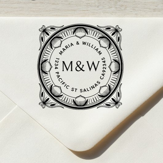 Zelfinkend stempel met retouradres Lemons & Bows
