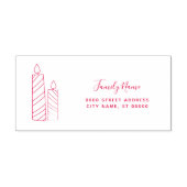 Zelfinkend stempel met retouradres voor rode kaars (Design)