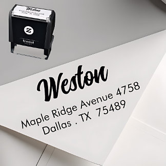 Zelfinkende adresstempel in minimalistische modern zelfinktende stempel